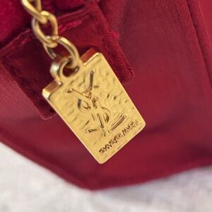 Yves Saint Laurent Red Silk Mini Perfum Bag 7 x 7 inches